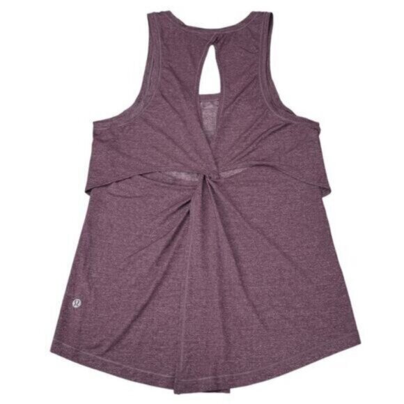 Lululemon Hold & Let Flow Tank In Heathered Black Cherry Size 6 - Picture 7 of 8